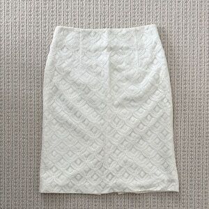 ANTONIO MELANI White Lace Pencil Skirt
